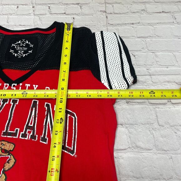 G3 Women University of Maryland Tee T-Shirt Size Extra Large Red M235 -16 - Picture 3 of 12